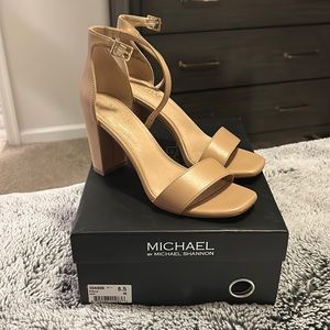 Nude block heels